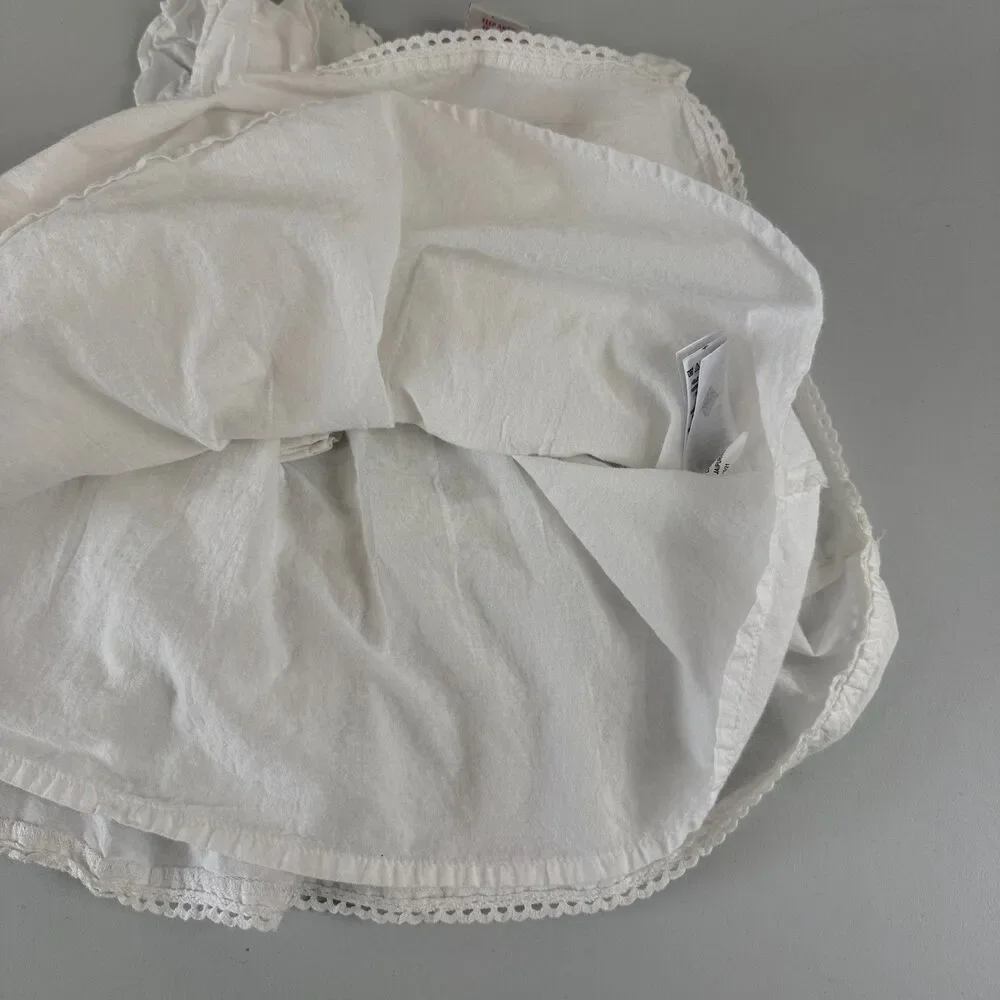 Rachel Zoe Toddler Girls White Cotton Tiered Dress Lined Size 3T